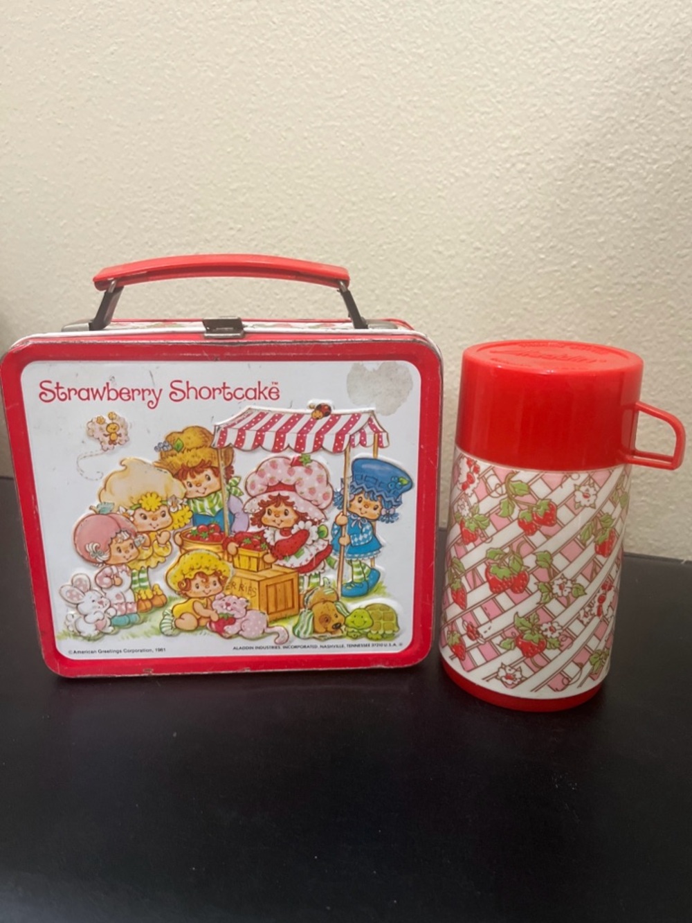 Vintage 1981 Strawberry Shortcake lunchbox w/ thermos By Aladdin Industries